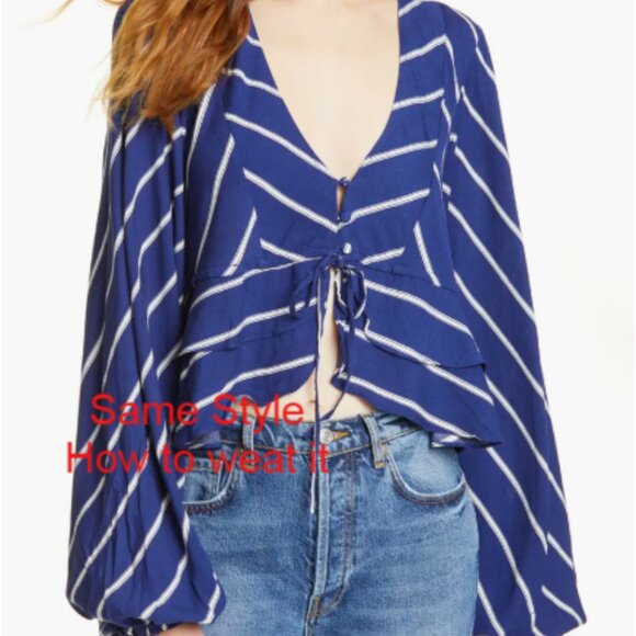 Free People Samifran Ruffle Top Peach Petal Ruffle Top Women Size MED NWT Boho - Picture 7 of 7